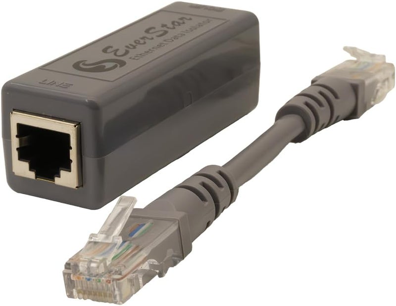 Ever star MI-300DG LAN Signal Noise Filter + 5" UTP Patch Cable for Healthcare (EN60601-1 Compliant 4KV+MOPP) | Apple/Android TV, Hi-Res Audio Systems (RJ45) | Ethernet Galvanic Isolator | Dark Gray - Image 1